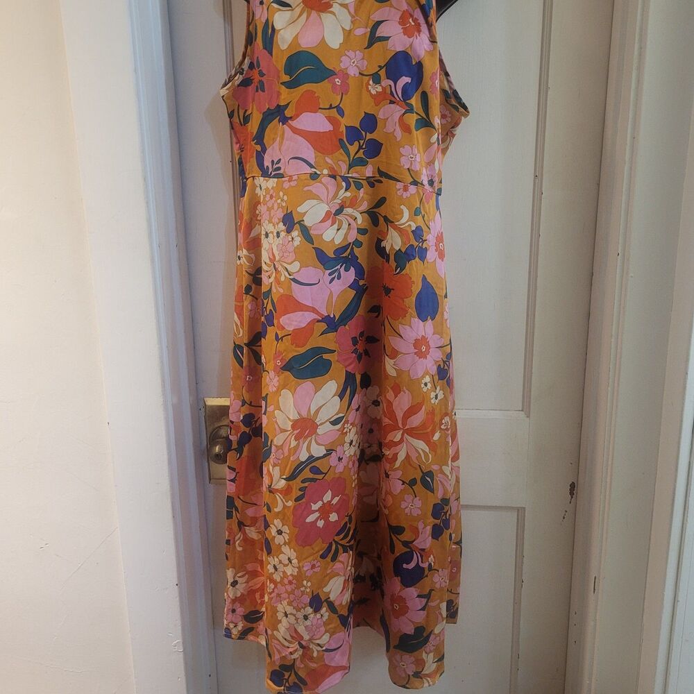 Orange flower halter top V back dress XL Shein - Picture 6 of 6